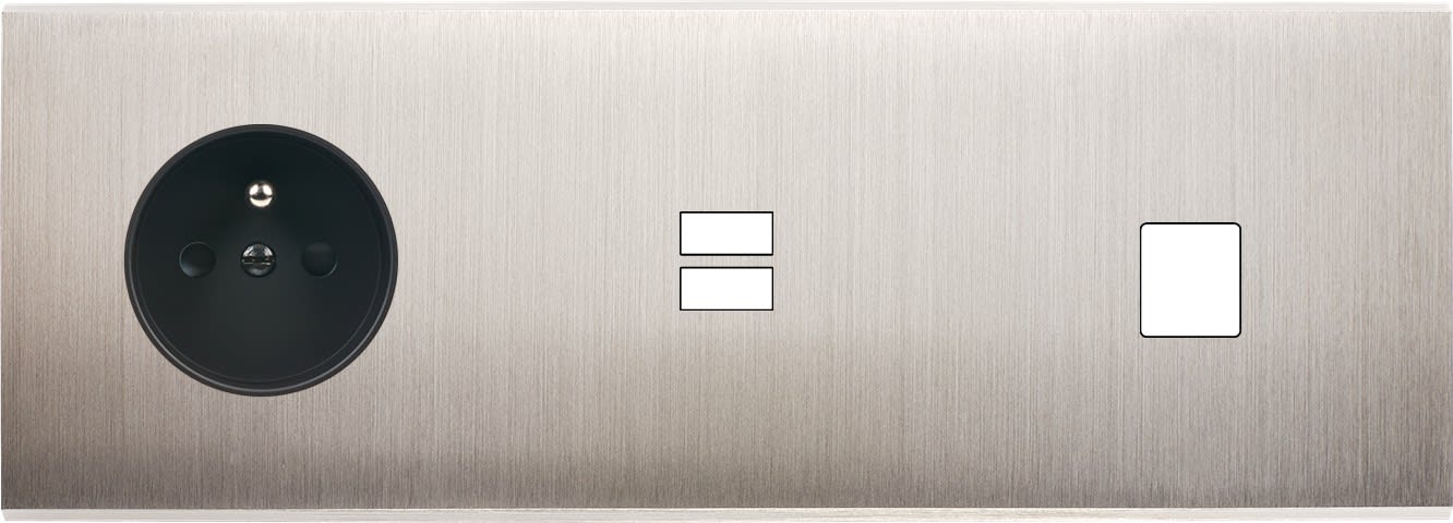 MODELEC - Façade Confidence Laiton Nickel Satine Triple Horizontale PC U1 M1