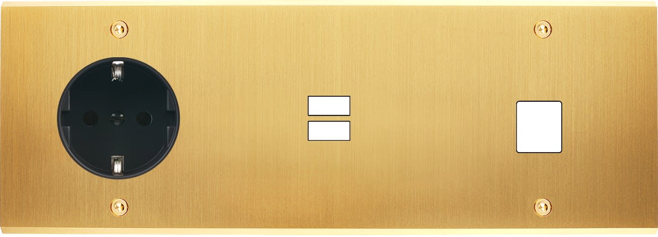 MODELEC - Façade Confidence Laiton Satine Triple Horizontale PCK U1 M1 Vis