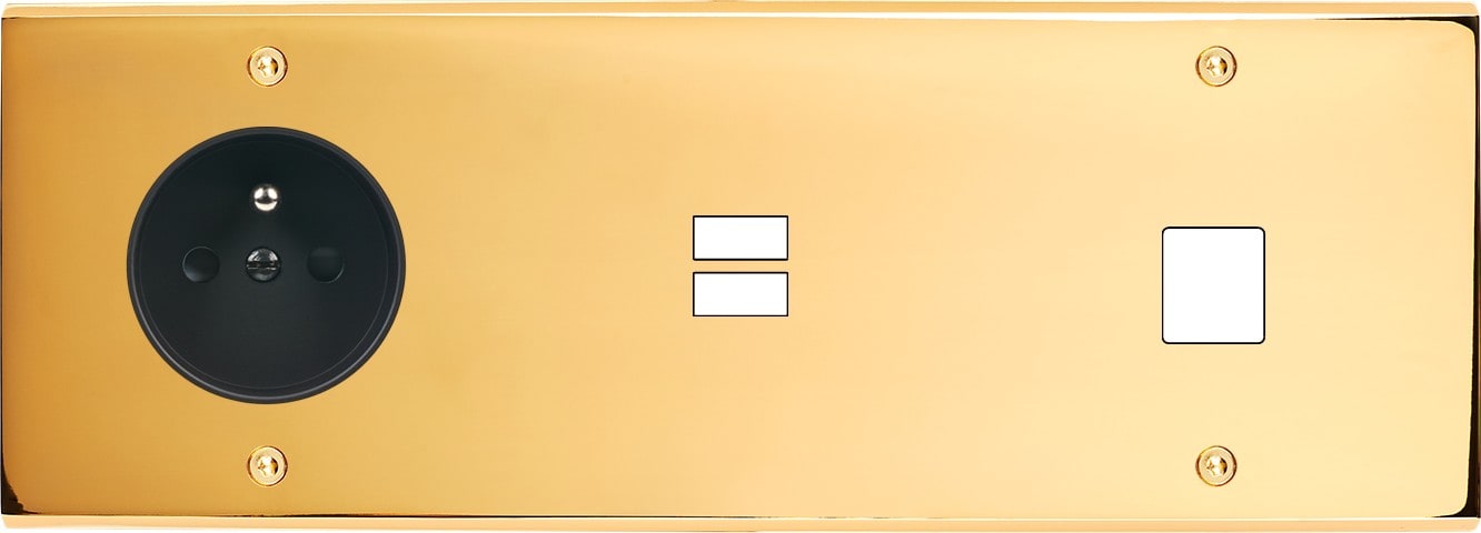 MODELEC - Façade Confidence Laiton Or Miroir Triple Horizontale PC U1 M1 Vis