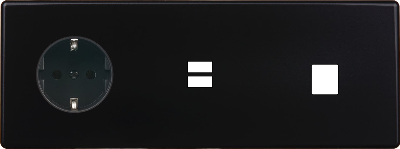 MODELEC - Façade Hitera Noir Soft Touch Triple Horizontale PCK U1 M1