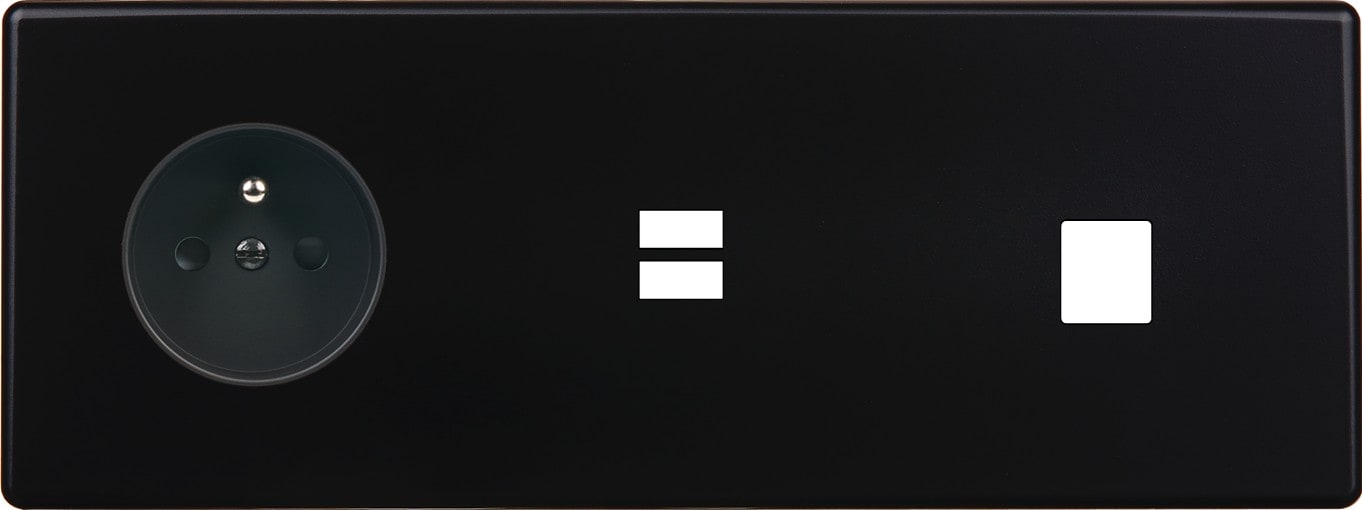 MODELEC - Façade Hitera Noir Triple Horizontale PC U1 M1
