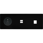 MODELEC - Façade "M" Noir Mat Triple Horizontale 1 Prise 1 Chargeur USB 1 Media magnétique