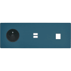 MODELEC - Façade "M" Gris Mat Triple Horizontale 1 Prise 1 Chargeur USB 1 Media magnétique