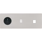 MODELEC - Façade "M" Nickel Sable Triple Horizont 1 Prise 1 Chargeur USB 1 Media magnétiq