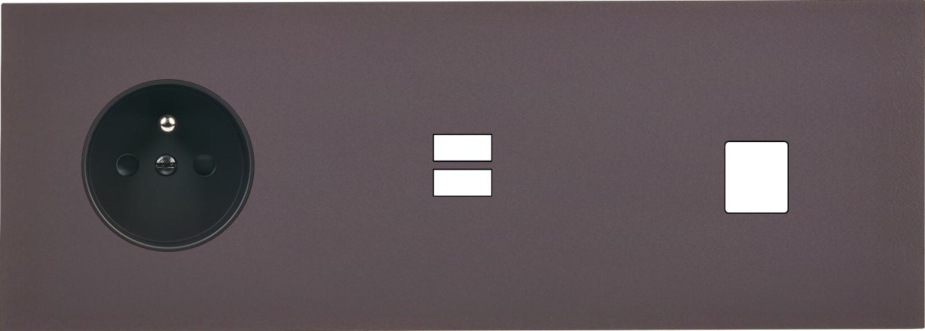 MODELEC - Façade Désir Anthracite Mat Triple Horizontale PC U1 M1