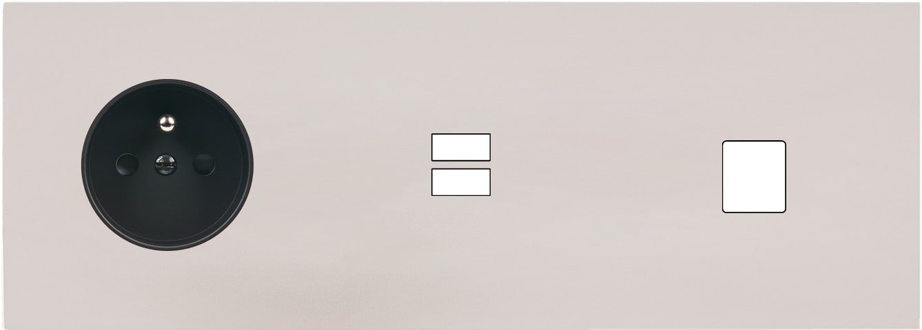 MODELEC - Façade Désir Gris Perle Mat Triple Horizontale PC U1 M1