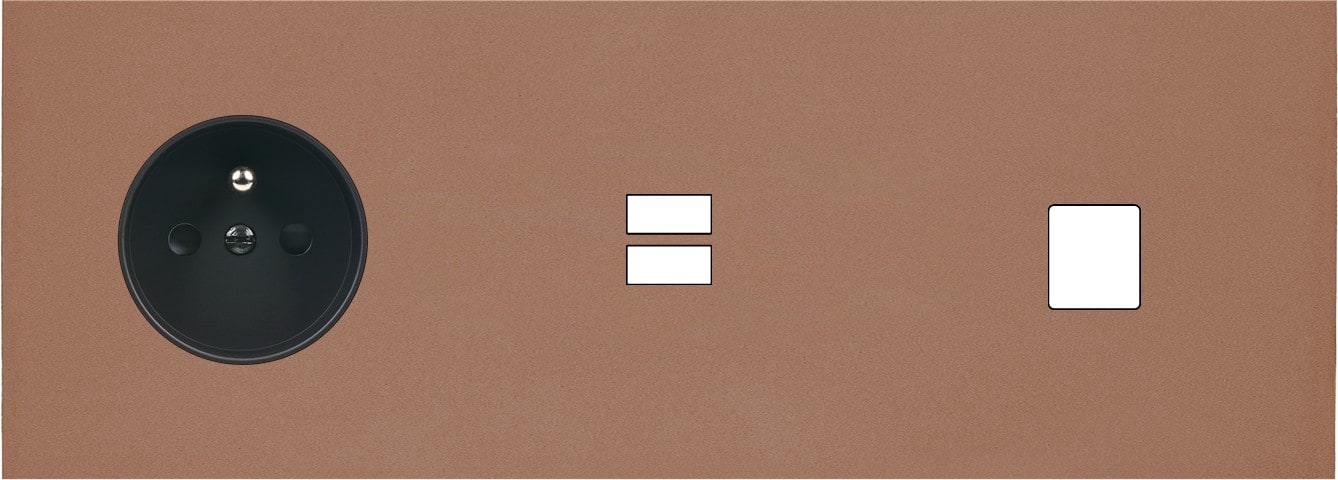 MODELEC - Façade Désir Moka Mat Triple Horizontale PC U1 M1