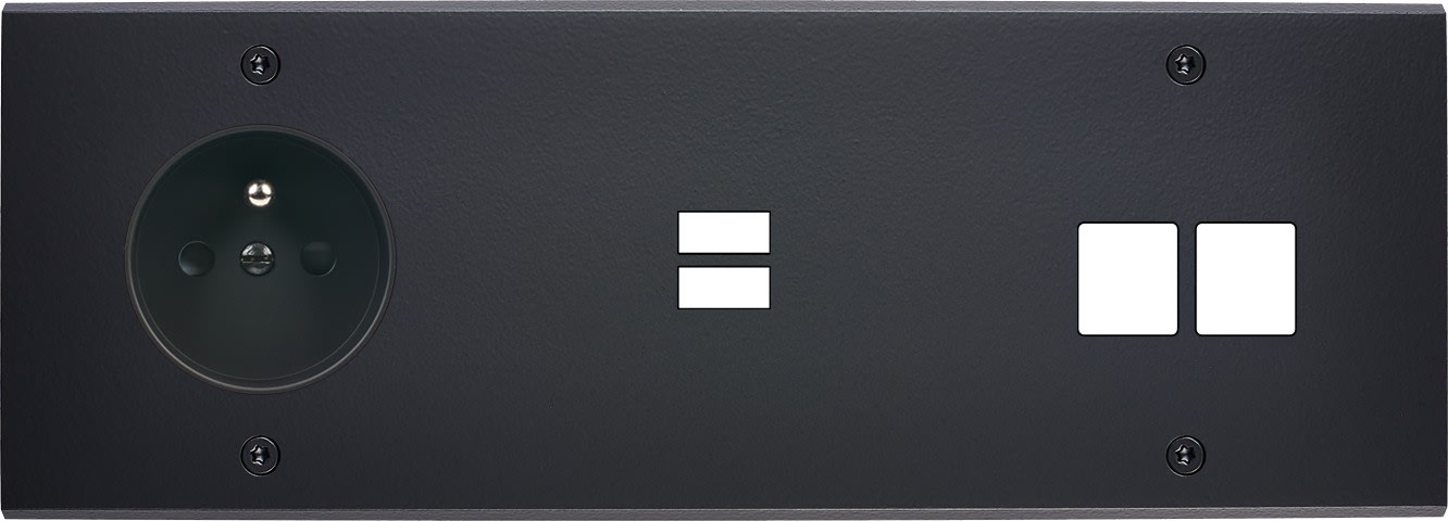 MODELEC - Façade Confidence Laiton Noir Mat Triple Horizontale PC U1 M2 Vis