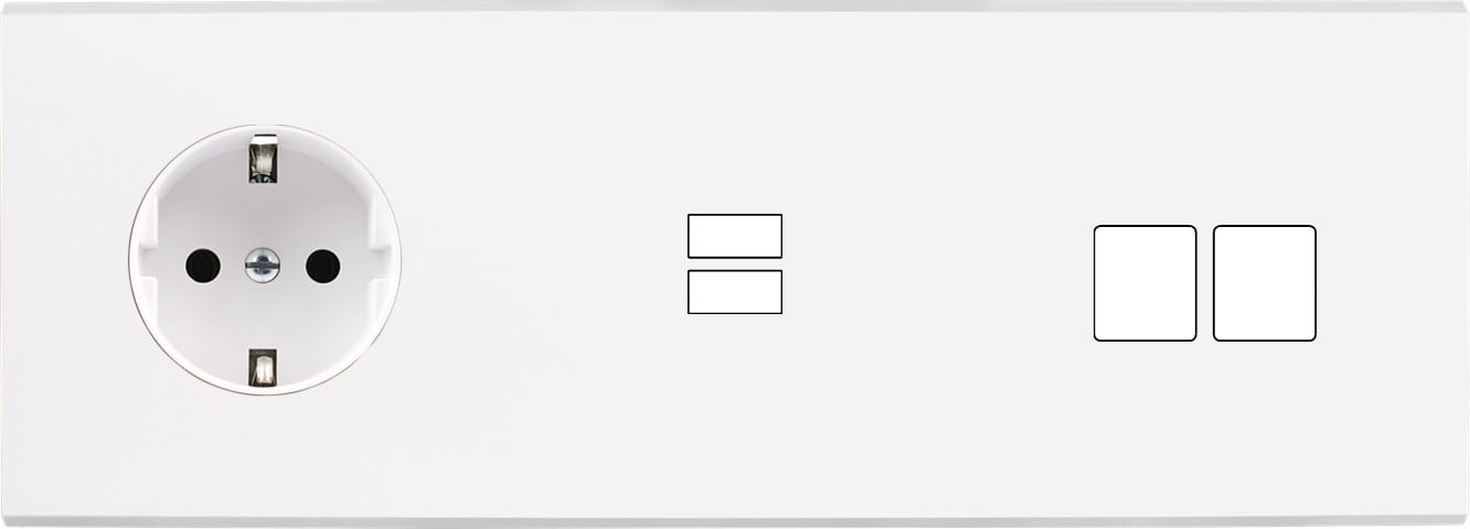 MODELEC - Façade Confidence Laiton Blanc Mat Triple Horizontale PCK U1 M2