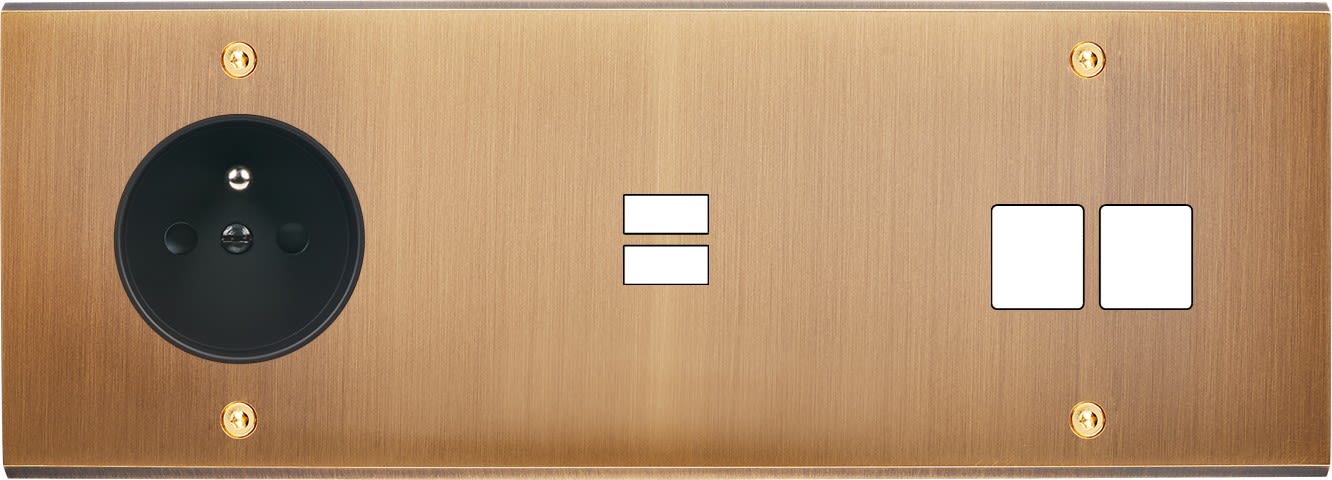 MODELEC - Façade Confidence Laiton Vieux Bronze Triple Horizontale PC U1 M2 Vis