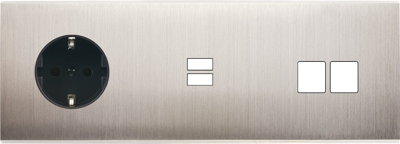 MODELEC - Façade Confidence Laiton Nickel Satine Triple Horizontale PCK U1 M2