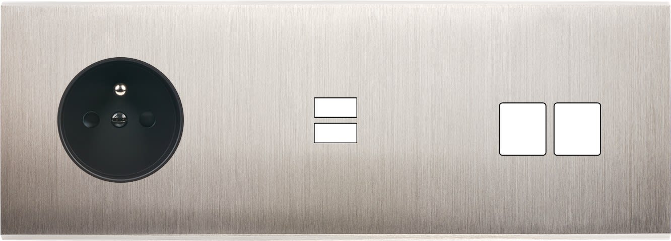 MODELEC - Façade Confidence Laiton Nickel Satine Triple Horizontale PC U1 M2