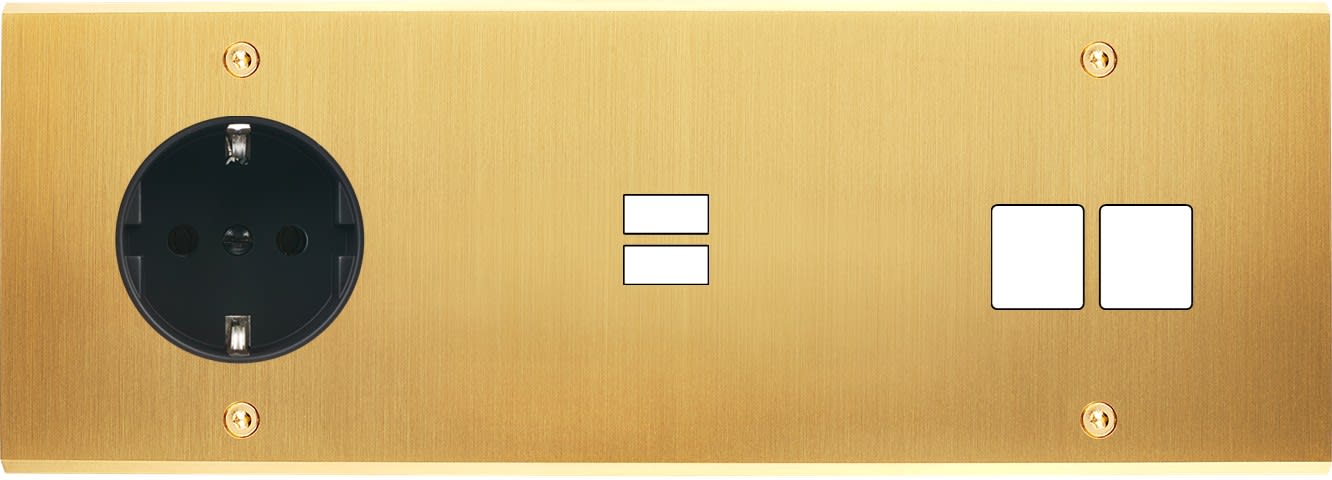 MODELEC - Façade Confidence Laiton Satine Triple Horizontale PCK U1 M2 Vis