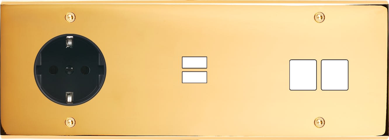 MODELEC - Façade Confidence Laiton Or Miroir Triple Horizontale PCK U1 M2 Vis