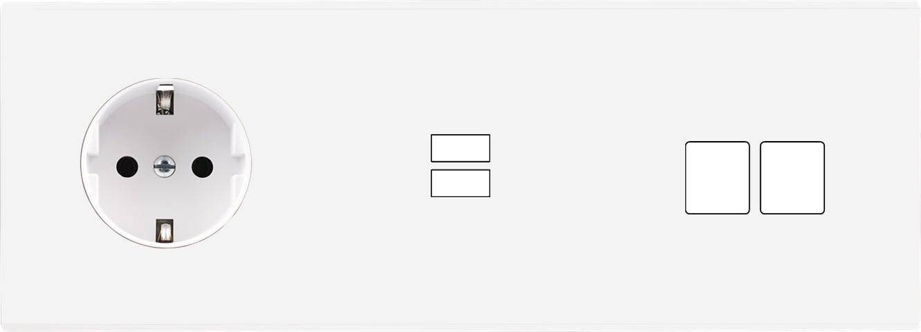 MODELEC - Façade Confidence Laiton Blanc Email Triple Horizontale PCK U1 M2