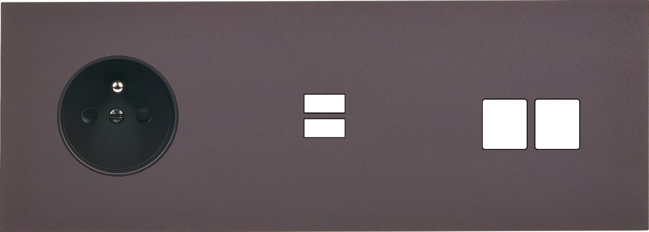 MODELEC - Façade Désir Anthracite Mat Triple Horizontale PC U1 M2