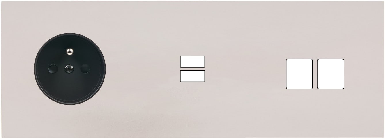 MODELEC - Façade Désir Gris Perle Mat Triple Horizontale PC U1 M2