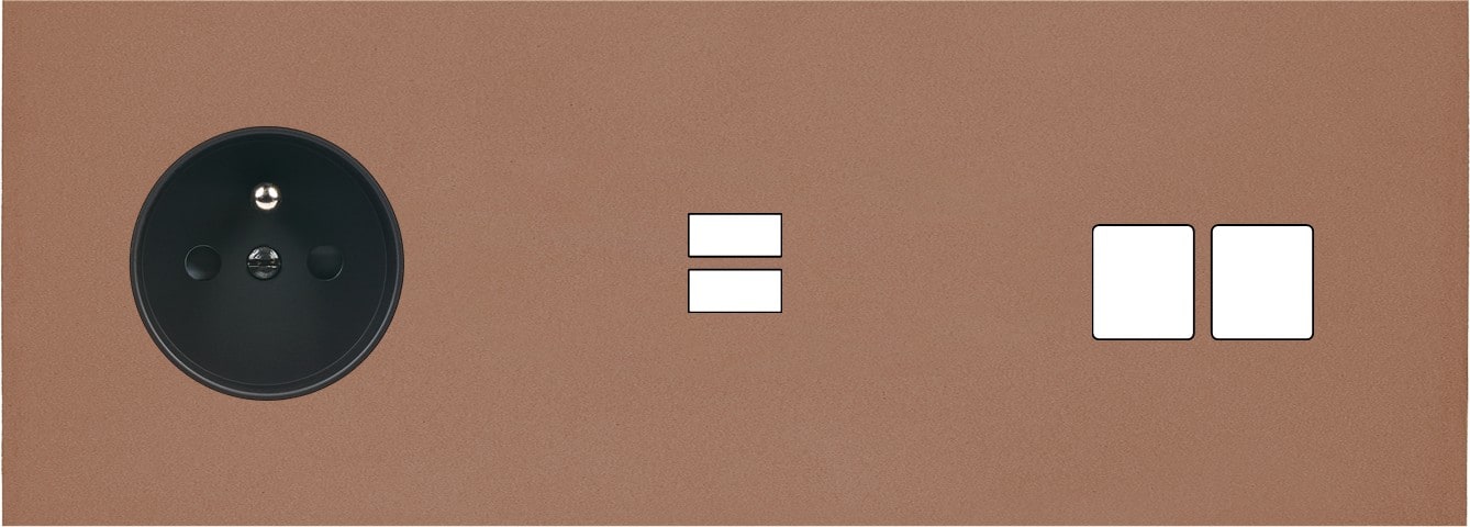 MODELEC - Façade Désir Moka Mat Triple Horizontale PC U1 M2