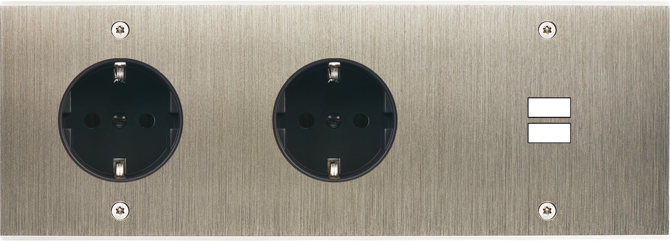 MODELEC - Façade Confidence Laiton Acier Brosse Triple Horizontale PCK Pck U1 Vis