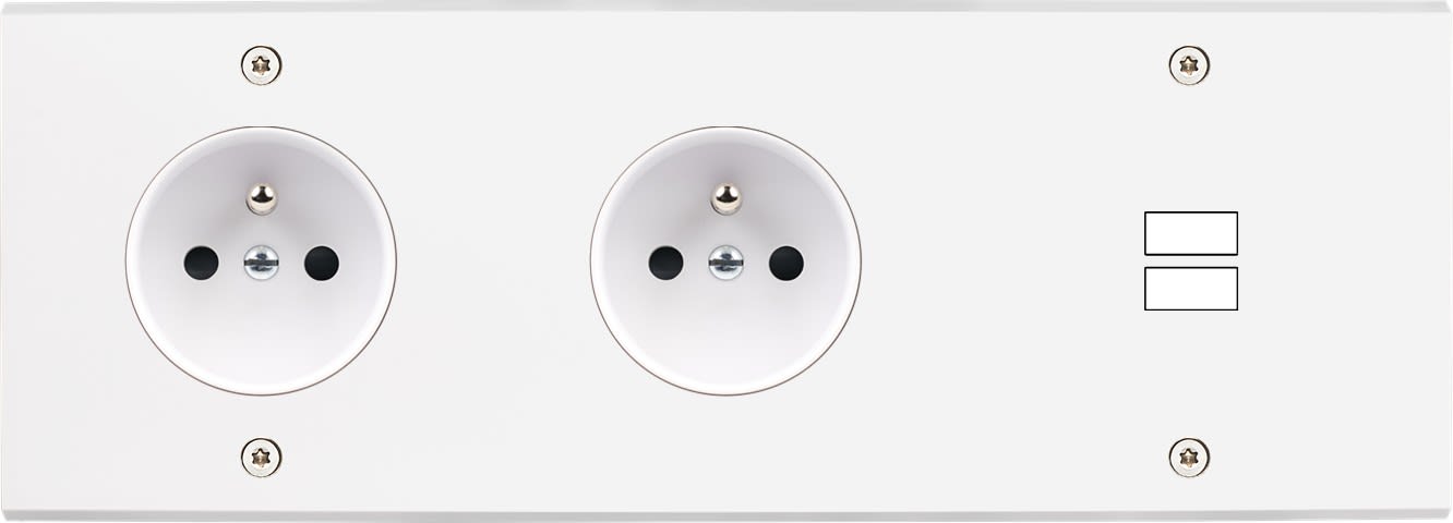MODELEC - Façade Confidence Laiton Blanc Mat Triple Horizontale PC Pc U1 Vis