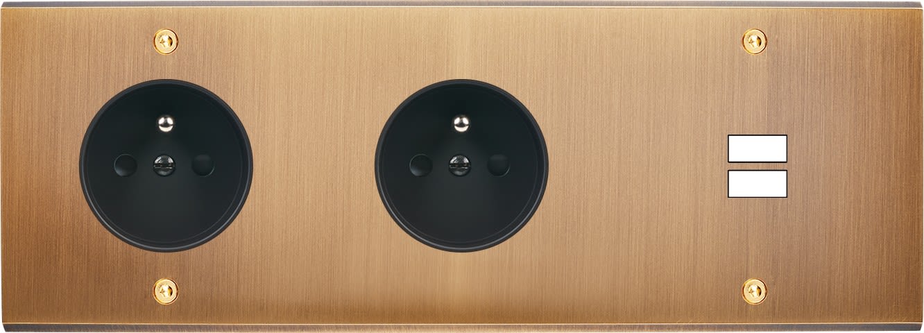 MODELEC - Façade Confidence Laiton Vieux Bronze Triple Horizontale PC Pc U1 Vis