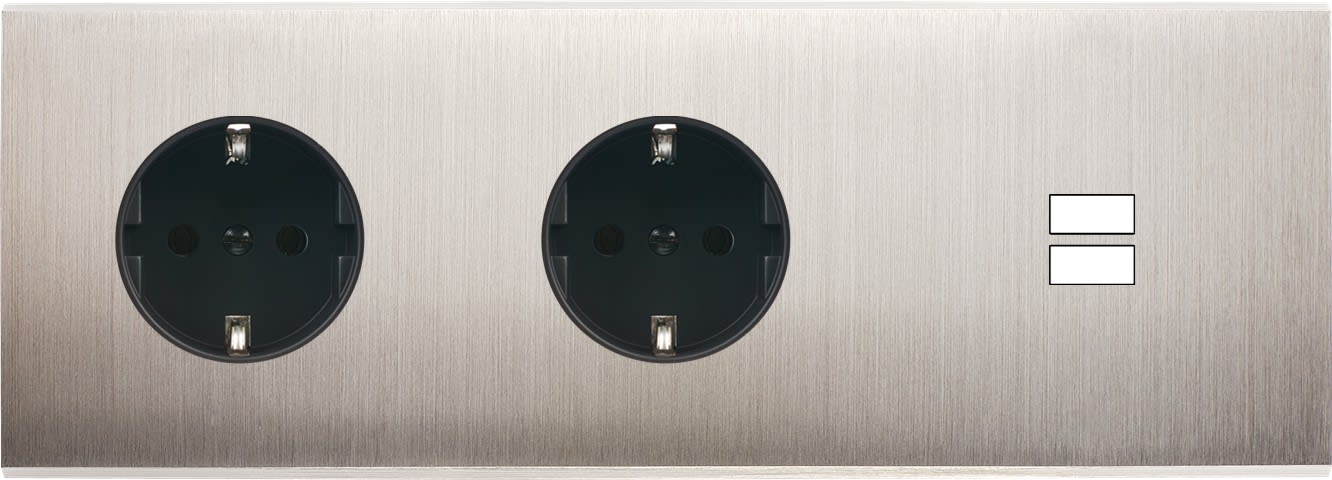 MODELEC - Façade Confidence Laiton Nickel Satine Triple Horizontale PCK Pck U1