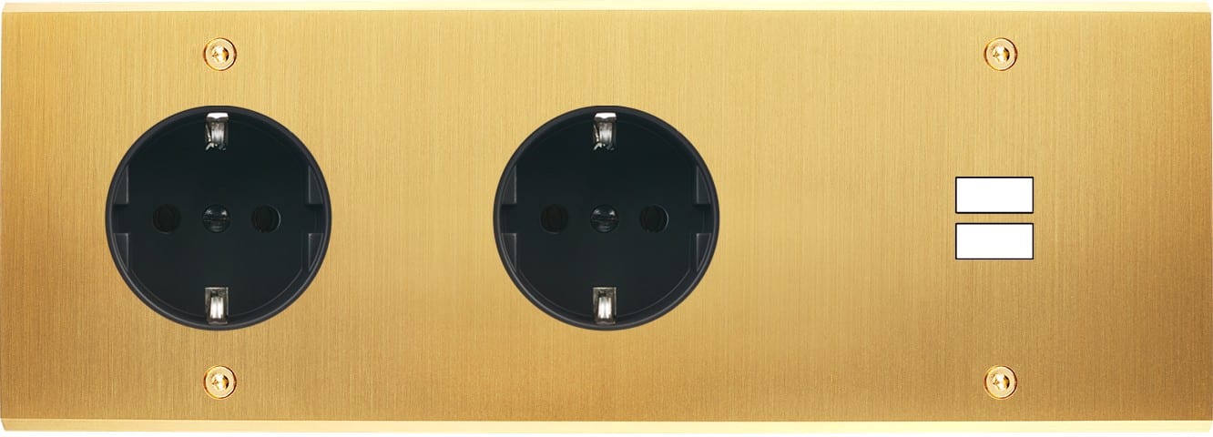 MODELEC - Façade Confidence Laiton Satine Triple Horizontale PCK Pck U1 Vis