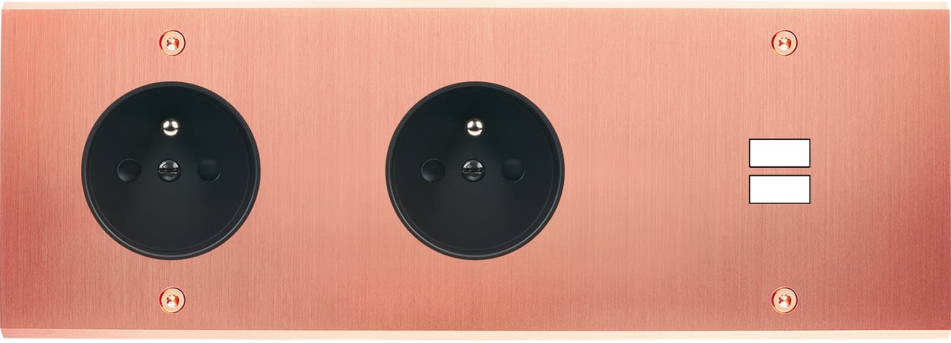 MODELEC - Façade Confidence Laiton Cuivre Satine Triple Horizontale PC Pc U1 Vis