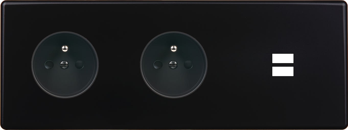 MODELEC - Façade Hitera Noir Triple Horizontale PC Pc U1