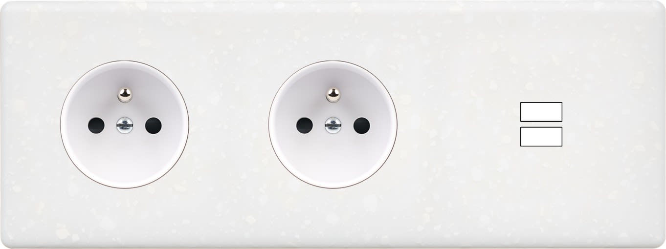 MODELEC - Façade Hitera Terrazzo Blanc Triple Horizontale PC Pc U1