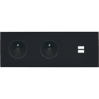 MODELEC - Façade Désir Noir Mat Triple Horizontale PC Pc U1