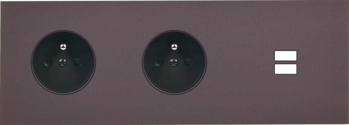 MODELEC - Façade Désir Anthracite Mat Triple Horizontale PC Pc U1