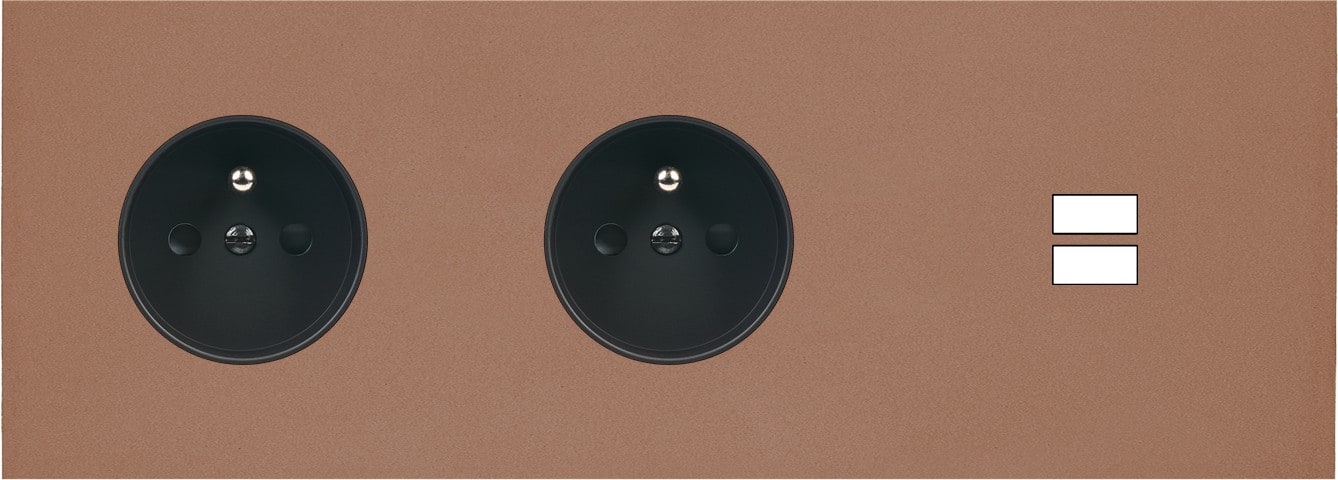 MODELEC - Façade Désir Moka Mat Triple Horizontale PC Pc U1