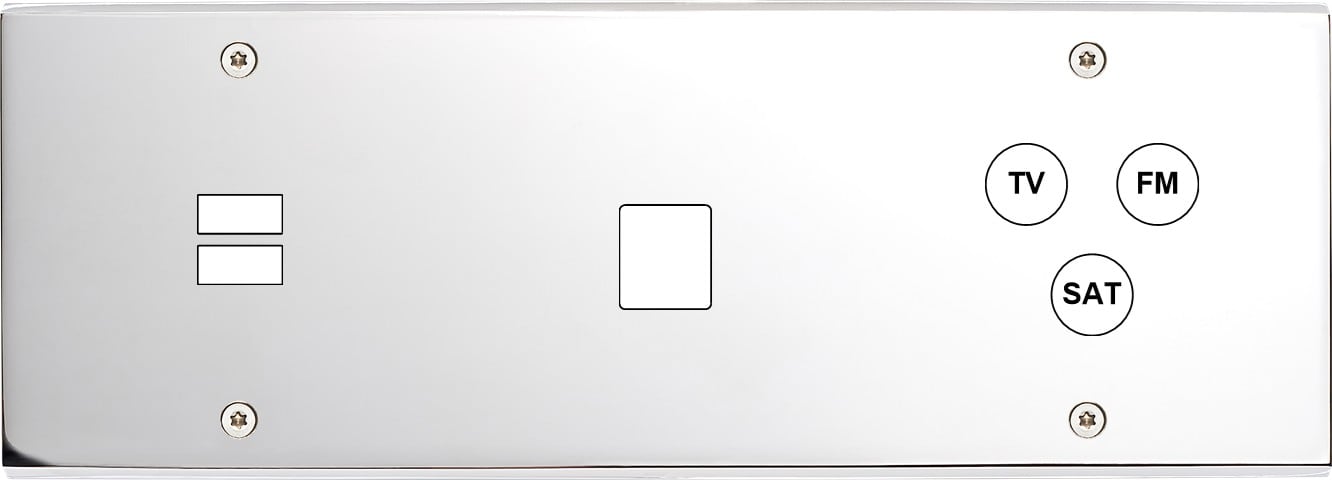 MODELEC - Façade Confidence Laiton Chrome Triple Horizontale U1 M1 C3 Vis