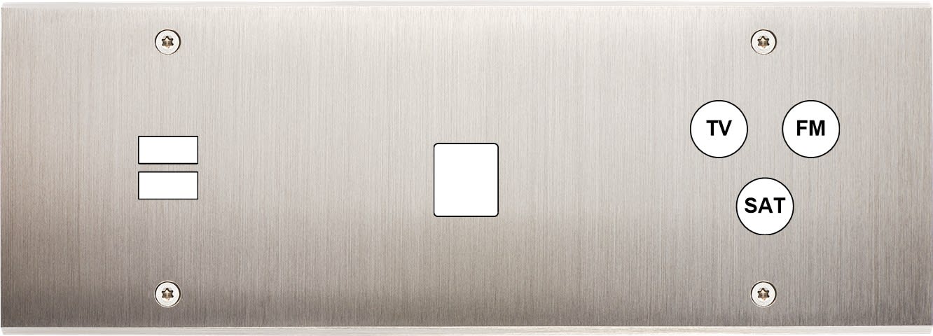MODELEC - Façade Confidence Laiton Nickel Satine Triple Horizontale U1 M1 C3 Vis