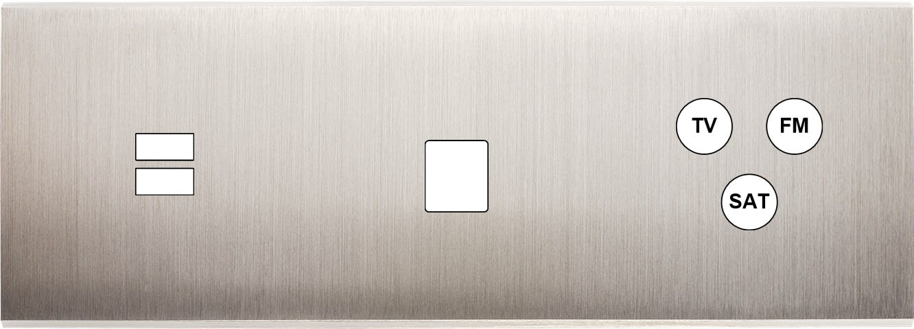 MODELEC - Façade Confidence Laiton Nickel Satine Triple Horizontale U1 M1 C3