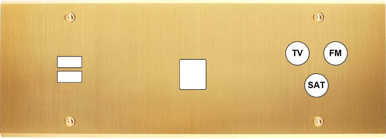 MODELEC - Façade Confidence Laiton Satine Triple Horizontale U1 M1 C3 Vis