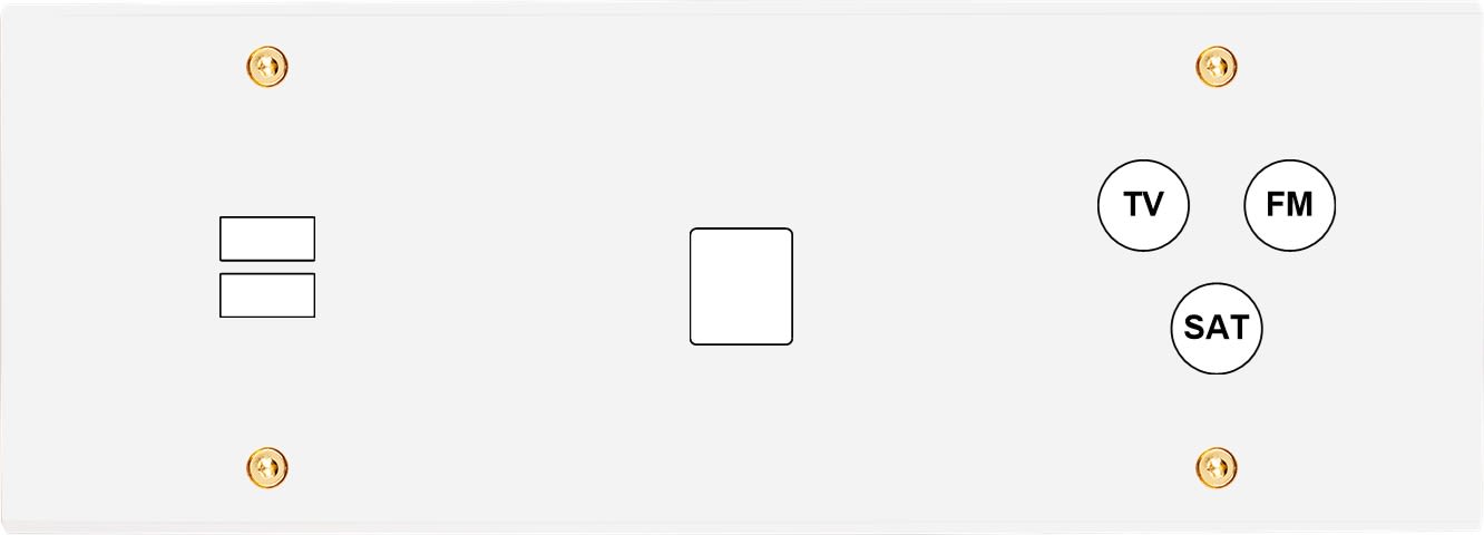 MODELEC - Façade Confidence Laiton Blanc Email Triple Horizontale U1 M1 C3 Vis