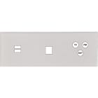 MODELEC - Façade Empreintes ANGLE Blanc Triple Horiz Chargeur USB 1 Média Prise TV FM SAT
