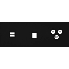 MODELEC - Façade Empreintes VOLUME Noir Triple Horiz Chargeur USB 1 Média Prise TV FM SAT