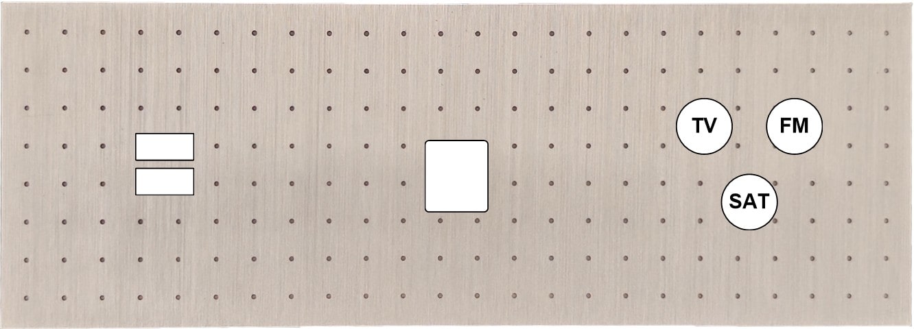 MODELEC - Façade Empreintes POINT Nickel Sat Triple Horizontale Chargeur USB 1 Média C3 M