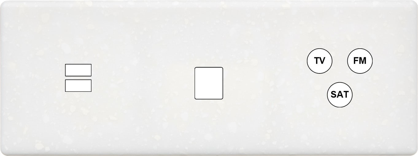 MODELEC - Façade Hitera Terrazzo Blanc Triple Horizontale U1 M1 C3