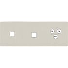 MODELEC - Façade "M" Nickel Brosse Tripl Horiz 1 Chargeur USB 1 Media 1 Tv-Fm-Sat magnétiq