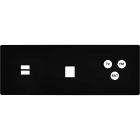 MODELEC - Façade "M" Noir Mat Triple Horizonta 1 Chargeur USB 1 Media 1 Tv-Fm-Sat magnétiq