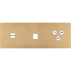 MODELEC - Façade "M" Laiton Sable Triple Horiz 1 Chargeur USB 1 Media 1 Tv-Fm-Sat magnétiq