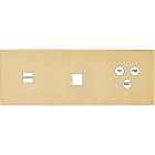 MODELEC - Façade "M" Laiton Verni Triple Horiz 1 Chargeur USB 1 Media 1 Tv-Fm-Sat magnétiq