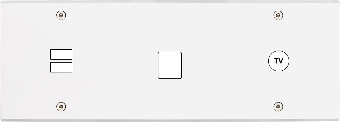 MODELEC - Façade Confidence Laiton Blanc Mat Triple Horizontale U1 M1 C1 Vis