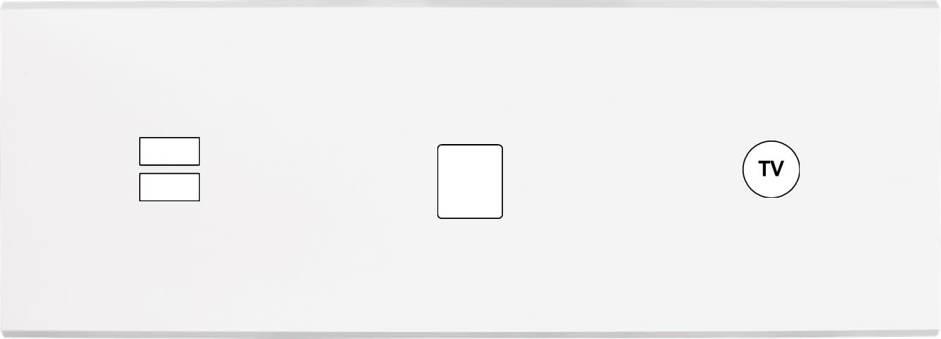 MODELEC - Façade Confidence Laiton Blanc Mat Triple Horizontale U1 M1 C1