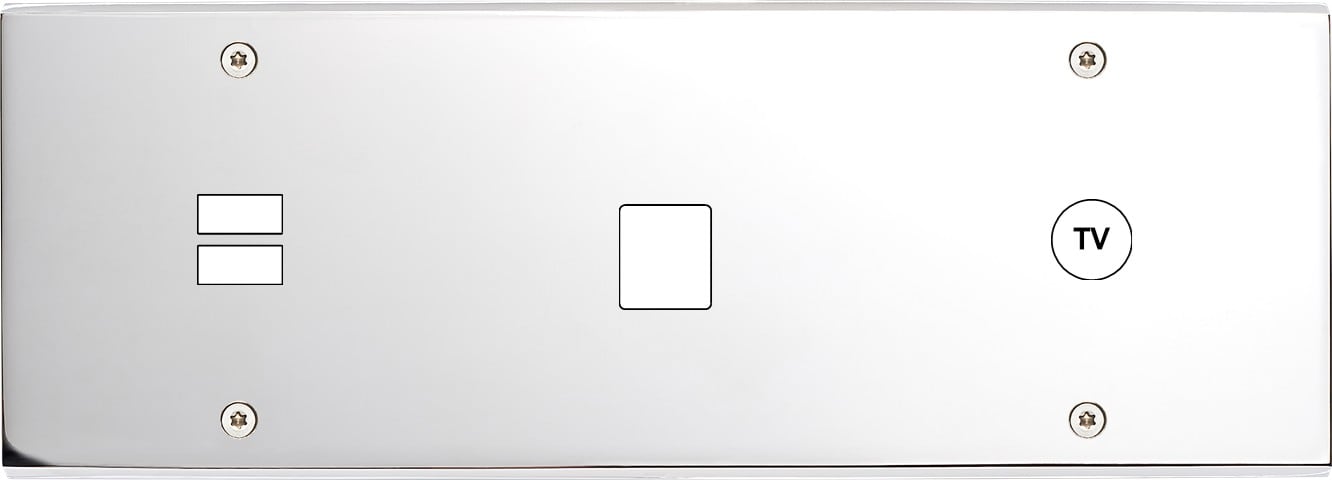 MODELEC - Façade Confidence Laiton Chrome Triple Horizontale U1 M1 C1 Vis