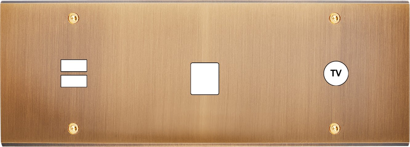 MODELEC - Façade Confidence Laiton Vieux Bronze Triple Horizontale U1 M1 C1 Vis